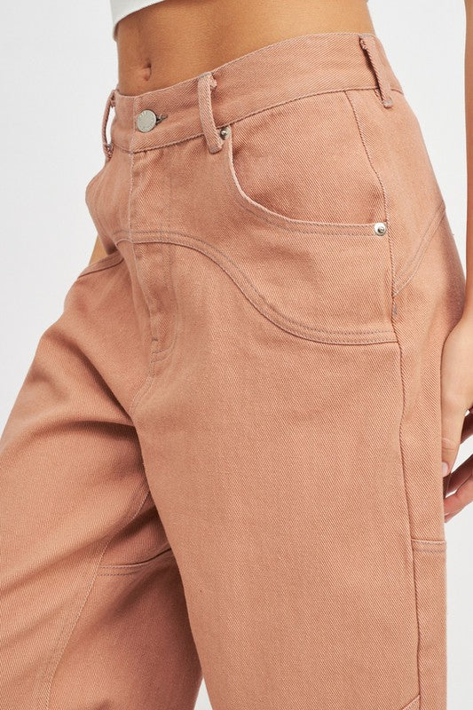 Terracotta Stitch Detail Pants