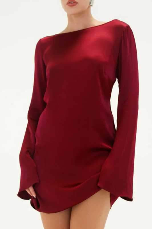 Merlot Sweet Talker Mini Dress