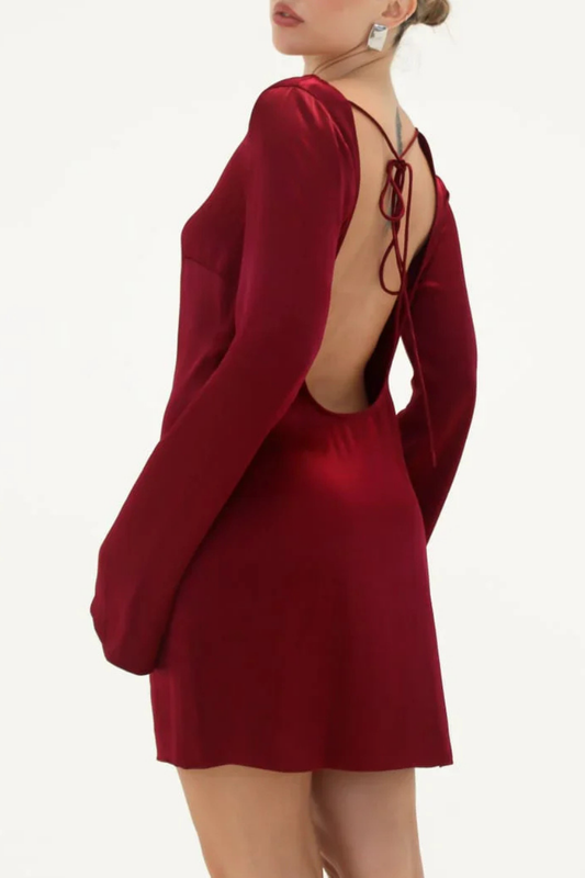 Merlot Sweet Talker Mini Dress